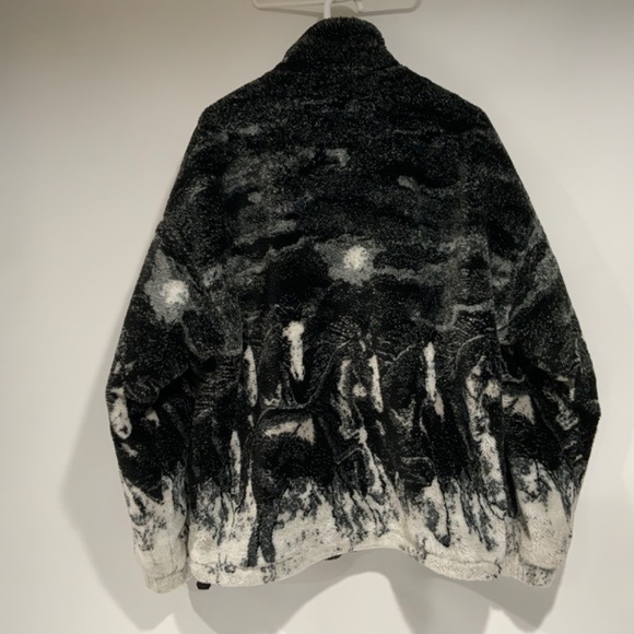RARE Zara Horse Printed Faux Shearling Fleece Jacket - Picture 6 of 6